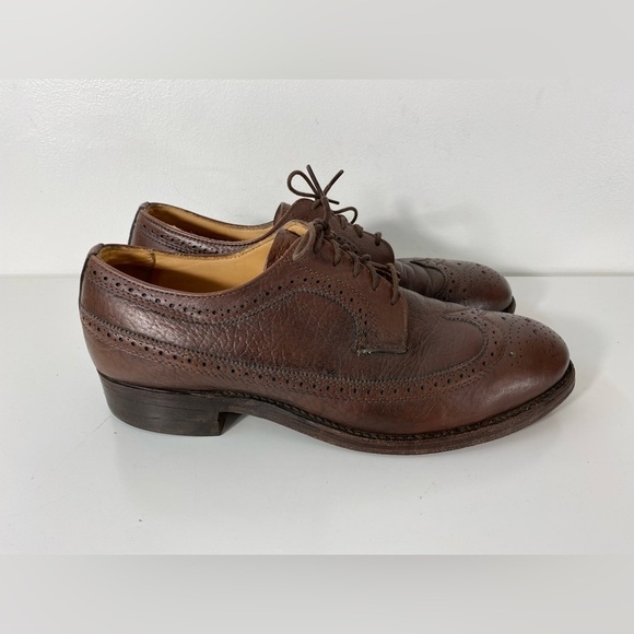 Boulet Mens Size 9.5 LWT Bluchers Derby Dress Shoes Brown Exotic Leather - Picture 2 of 10